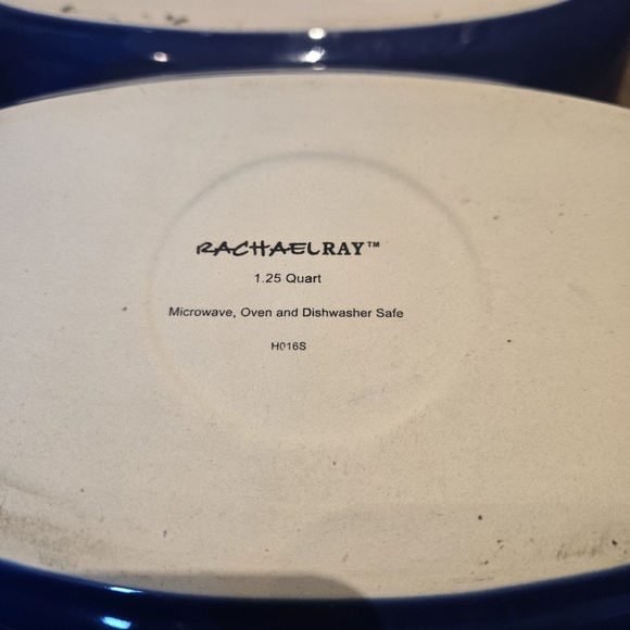 Rachael Ray Cobalt Blue Stoneware Bakeware Casserole Cookware 1.25 Qt & 2.25 Qt - Picture 3 of 5